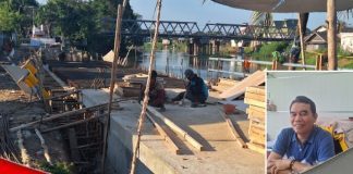 Jalan Martapura Lama Telok Selong, yang ambrol di tangani Dinas PUPR