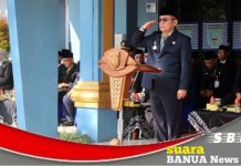 Pjs Bupati Banjar Akhmad Fydayeen, menjadi Inspektur upacara Kesaktian Pancasila di lingkup Pemkab Banjar
