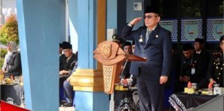 Pjs Bupati Banjar Akhmad Fydayeen, menjadi Inspektur upacara Kesaktian Pancasila di lingkup Pemkab Banjar
