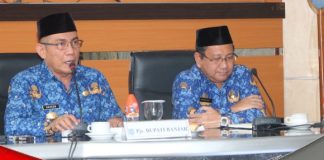 Pjs Bupati Banjar Akhmad Fydayeen pimpin rapat koordinasi mingguan lingkup Pemda Kabupaten Banjar