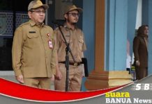 Setda HM Hilman menjadi pembina apel gabungan ASN dilingkup Pemkab Banjar