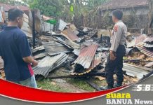 Sebuah rumah milik warga Guntung Manggis terbakar, tidak ada korban jiwa dalam peristiwa ini