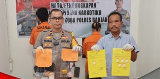 Satresnarkoba Polres Banjar ungkap kasus narkoba dan sita barang bukti sabu seberat 77,08 gram