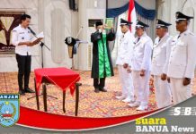 4 Kepala Desa PAW di lantik Bupati Banjar Saidi Mansyur di Mahligai Sultan Adam Martapura