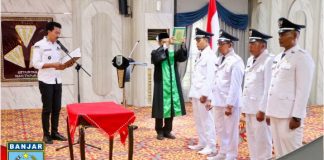 4 Kepala Desa PAW di lantik Bupati Banjar Saidi Mansyur di Mahligai Sultan Adam Martapura