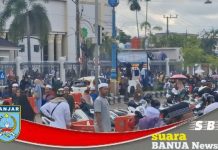 Dishub Banjar tertibkan puluhan mobil jamaah haul yang parkir sembarangan