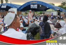 Sholat Magrib bersama di Rest Area SPBU Golf, juga bisa ikuti haul ke 20 Guru Sekumpul