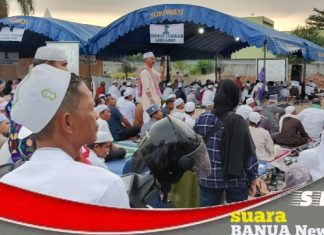 Sholat Magrib bersama di Rest Area SPBU Golf, juga bisa ikuti haul ke 20 Guru Sekumpul
