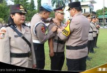 Kapolres AKBP Pius X Febry Aceng Loda pimpim sertijab tiga pejabat lingkup Polres Banjarbaru