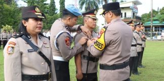 Kapolres AKBP Pius X Febry Aceng Loda pimpim sertijab tiga pejabat lingkup Polres Banjarbaru