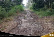 Proyek lanjutan pengerjaan JUT di Desa Kolam Kiri, terhambat cuaca