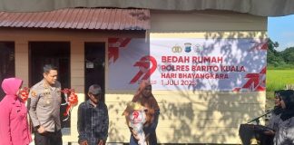 Polres Barito Kuala resmikan bedah rumah untuk warga Desa Pendalaman Baru