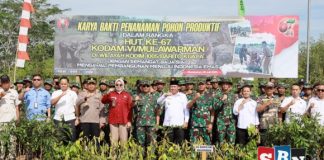 Bupati Barito Kuala hadiri penanaman pohon serentak dalam rangka HUT ke-67 Kodam VI/Mulawarman