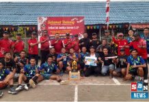 Turnamen Bola Voli Piala Koramil Anjir Pasar sukses digelar meriahkan HUT ke-80 RI