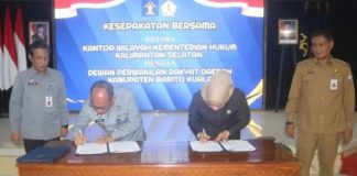 DPRD Batola gandeng Kemenkum Kalsel dalam oeningkatan kualitas regulasi daerah