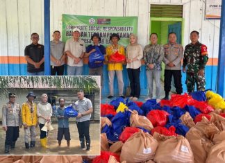 PT Putra Bangun Bersama salurkan bantuan sembako senilai Rp 30 juta untuk warga Desa Sinar Baru
