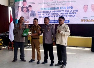 DPW Tani Merdeka Kalsel kukuhkan KSB DPD dan Korwil Batola
