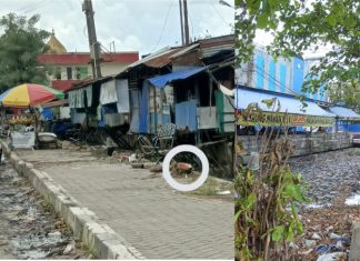 Ruang publik di dekat pasar Ahad Kertak Hanyar tak terawat, ada pohon ditebang dan sungai penuh sampah?
