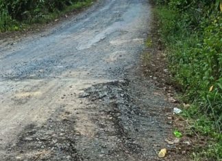 Jalan Desa Biih rusak, angkutan tambang diduga sebabnya