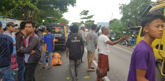 Kecelakaan lalu lintas di Anjir Muara antara truk tronton dan sepeda motor “memakan” korban