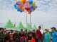 Bupati Balangan lepas balon ke udara, menandai di bukanya Car Free Day Balangan 2020