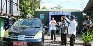 Setda Banjar lepas tim KIE Kominfo sosialisasikan soal Covid-19 di beberapa kecamatan di Kabupaten Banjar