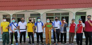 Melalui kegiatan bersih bersih, sosialisasikan penerapan protokol kesehatan