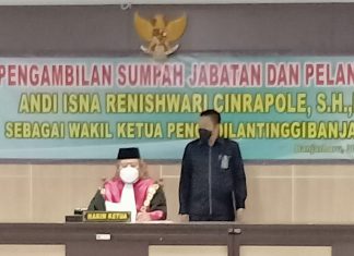 Ketua PT Banjarmasin lantik pejabat Wakil Ketua PT Banjarmasin yang baru