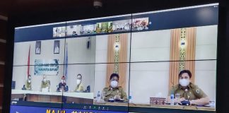 Bahas perkembangan Kasus Covid-19, Pemkab Banjar ikuti rakor bersama
