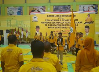 Pengurus Partai Golkar Kecamatan se Kabupaten Batola periode 2020-2025 di lantik dan dikukuhkan