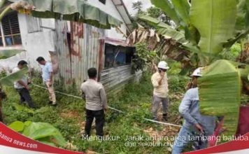 Jarak areal tambang, ternyata 10 meter dari bangunan sekolah SDN Bawahan Selan 6 dan 4?
