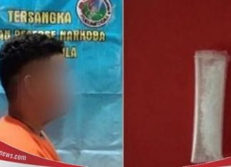 Polisi amankan seorang pria di Ray 17 Desa Beringin, karena kedapatan membawa sabu