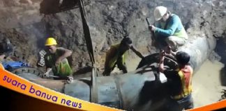 Perbaikan kerusakan pipa distribusi air PAM Bandarmasih Pramuka berhasil di tangani