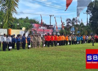 Siaga bencana karhutla, Pemkab Banjar gelar apel gabungan di halaman kantor BPBD