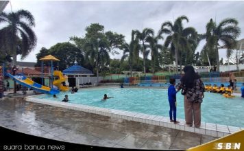 Usai direhabilitasi Kolam Renang Idaman ramai dikunjungi anak anak, kini ada wahana airnya