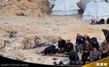 Momen pilu warga Gaza sholat id di tengah reruntuhan bangunan