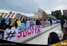 Tuntut keadilan untuk Juwita, ratusan massa gelar aksi damai di Nol Kilometer Banjarbaru