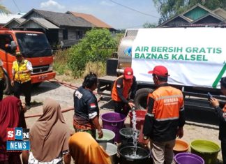 Krisis air bersih, BPBD dan BAZNAS salurkan bantuan air bersih ke Desa Pindahan Baru